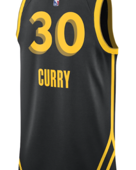 Golden State Warriors Stephen Curry Swingman Jersey-Black and Gold Icon Edition